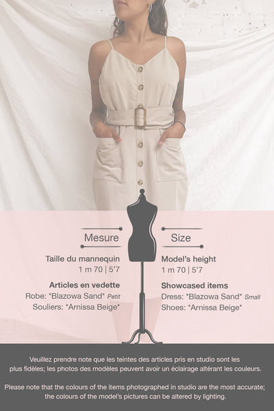 Blazowa Sand Beige Fitted Button-Up Midi Dress | La Petite Garçonne template