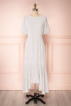 Bodashka White & Black Patterned A-Line Dress | FRONT VIEW | Boutique 1861