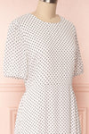 Bodashka White & Black Patterned A-Line Dress  | SIDE CLOSE UP | Boutique 1861