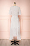 Bodashka White & Black Patterned A-Line Dress  | BACK VIEW | Boutique 1861