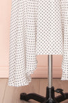 Bodashka White & Black Patterned A-Line Dress | BOTTOM CLOSE UP | Boutique 1861