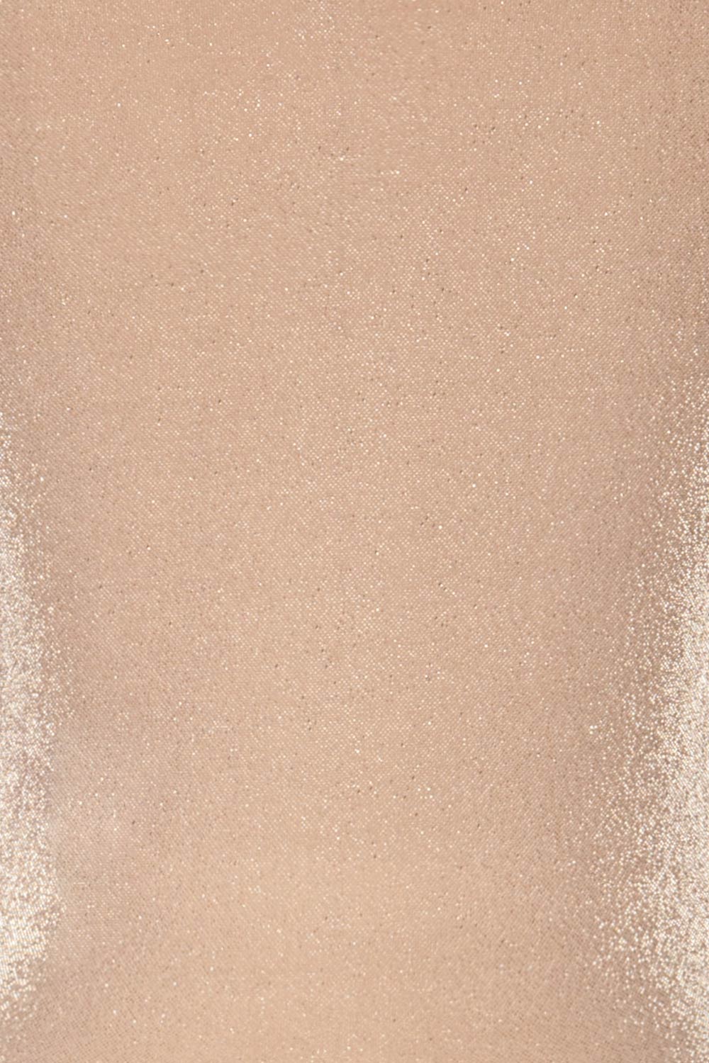 Bodzentyn Beige Plunging Neckline Bodysuit  | TEXTURE DETAIL | La Petite Garçonne