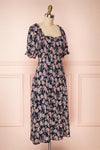 Bohdanko Navy Blue & Pink Floral Cocktail Dress | Boutique 1861 side view