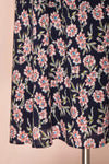 Bohdanko Navy Blue & Pink Floral Cocktail Dress | Boutique 1861 bottom close-up