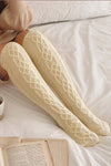 Bois Cannelle Ivory | Cable Knit Knee-High Socks