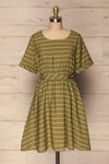 Boisoes Green & White Striped Short A-Line Dress | La Petite Garçonne