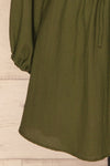 Bojanowo Khaki Green Long Sleeved Shirt Dress | La Petite Garçonne bottom close-up