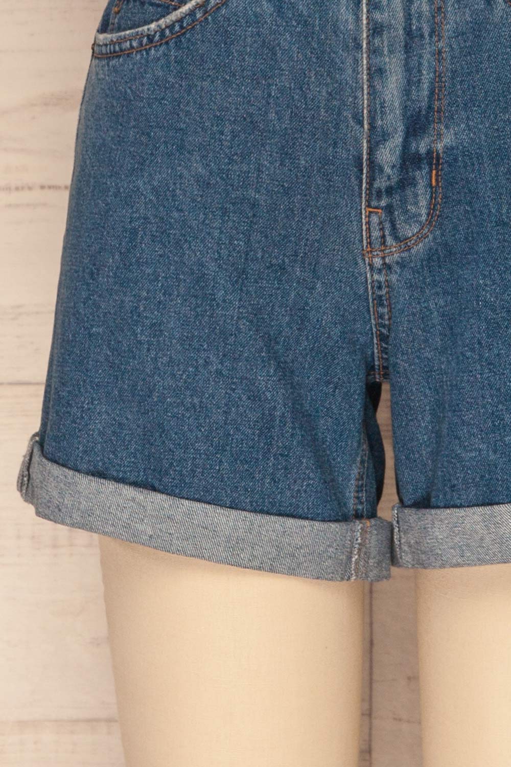 Boljun Dark Blue High Rise Jean Shorts | La Petite Garçonne