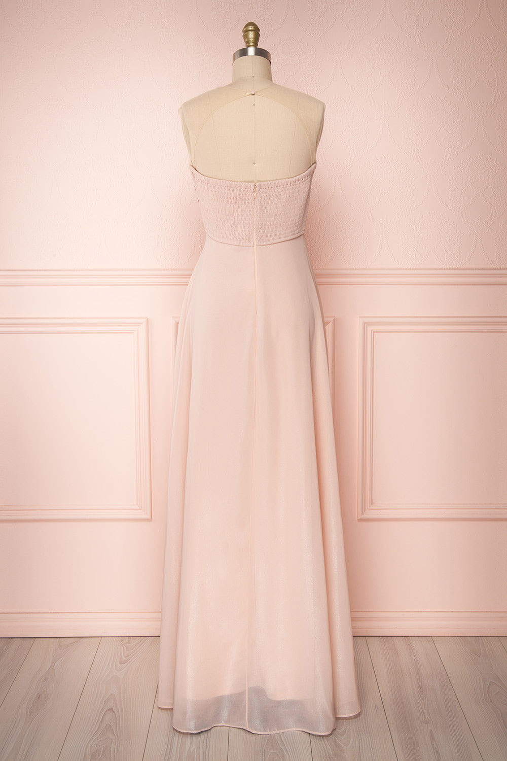 Bolor Rose Pâle | Robe Maxi Décolleté en Coeur