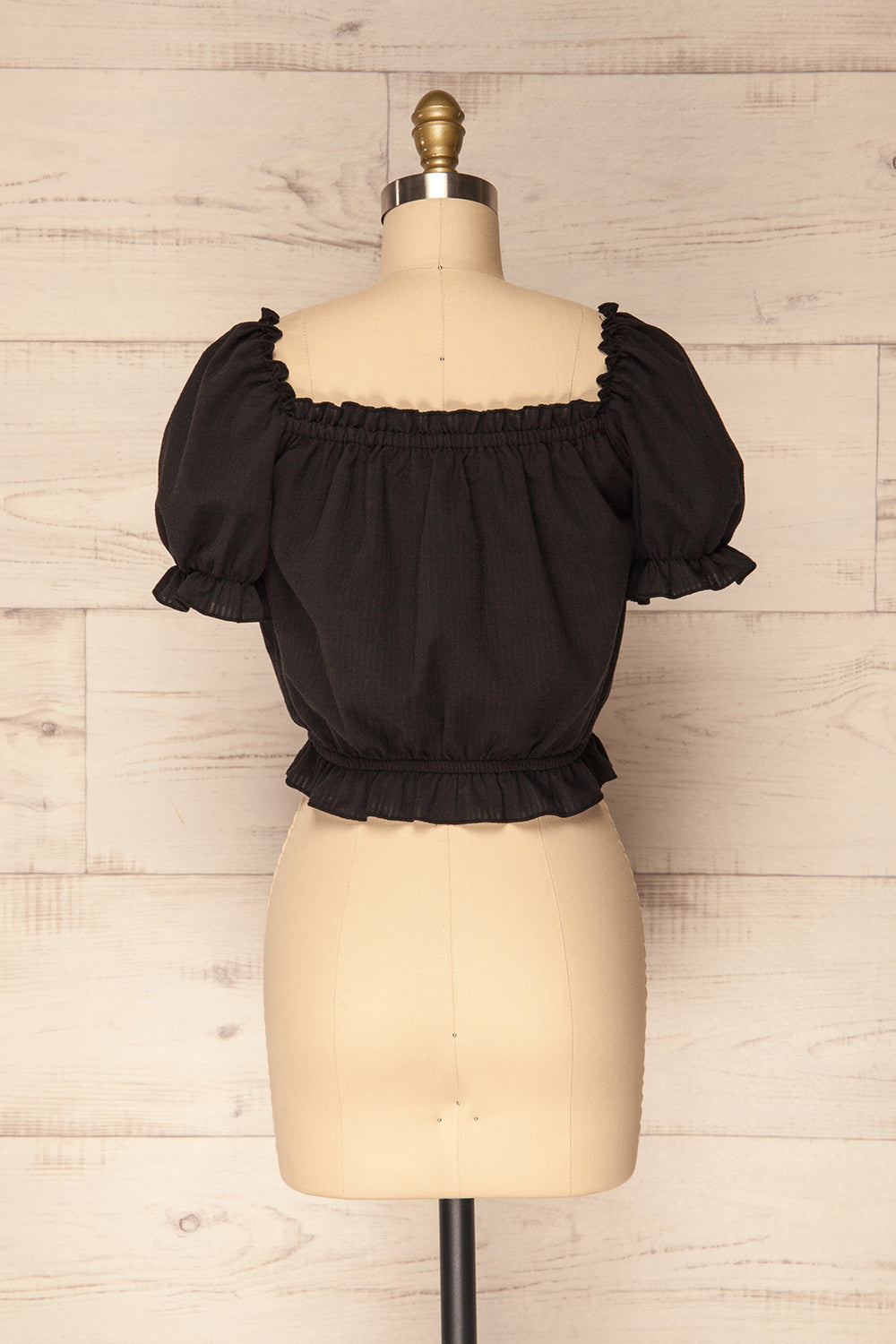 Borba Black Off-Shoulder Ruffled Crop Top | La Petite Garçonne 5