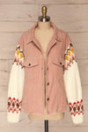 Borsele Pink Corduroy Jacket | Veste front view open | La Petite Garçonne