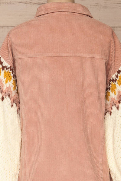 Borsele Pink Corduroy Jacket | Veste back close up | La Petite Garçonne