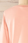 Boxy Blush Pink Crewneck Sweater | La petite garçonne back close-up