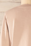 Boxy Taupe Crewneck Sweater | La petite garçonne back close-up