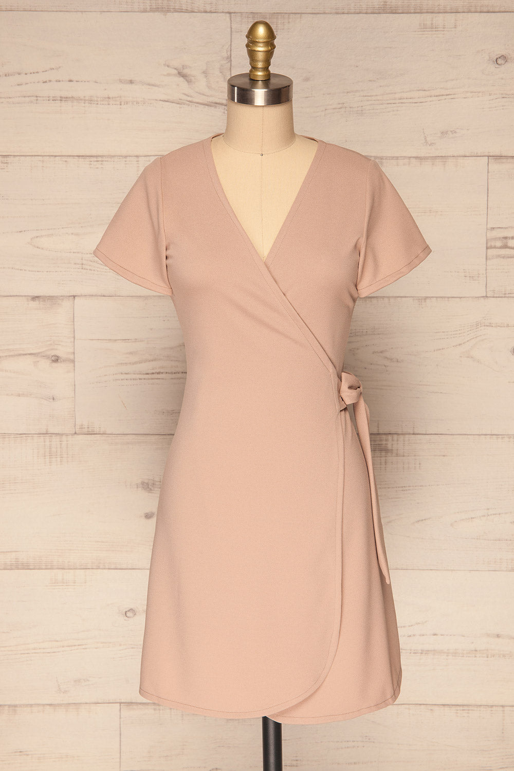 Branchon Beige Wrap Summer Dress | La Petite Garçonne