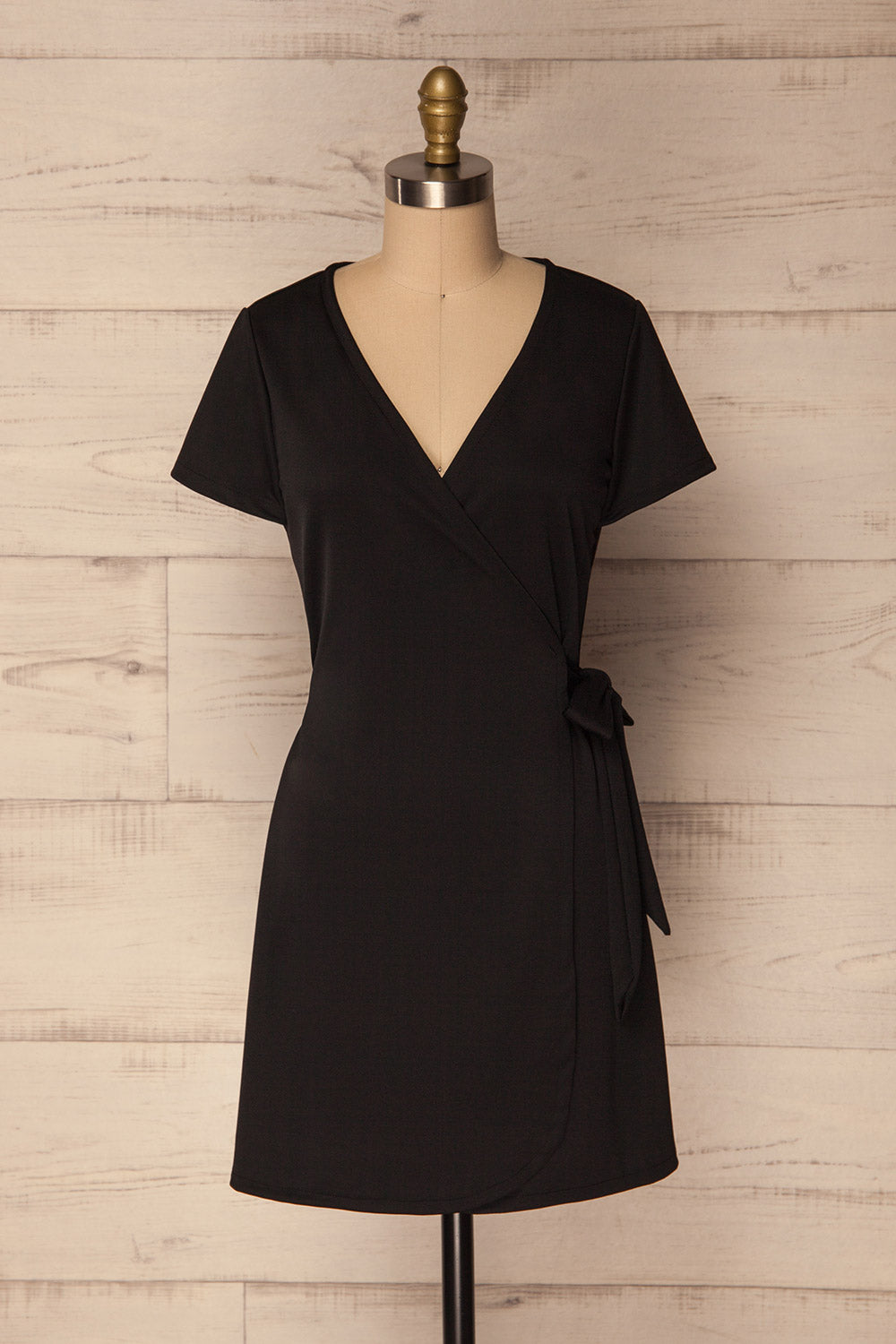 Branchon Uni Black Wrap Summer Dress | La Petite Garçonne