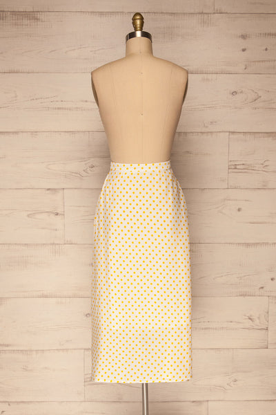Bratsk White Buttoned Skirt w/ Polka Dots | La petite garçonne back view