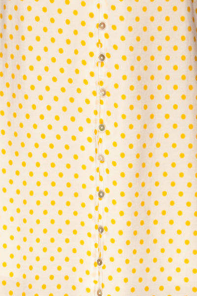 Bratsk White Buttoned Skirt w/ Polka Dots | La petite garçonne fabric