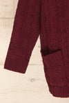 Breaza Burgundy Knit Cardigan w/ Pockets | SLEEVE CLOSE UP | La Petite Garçonne