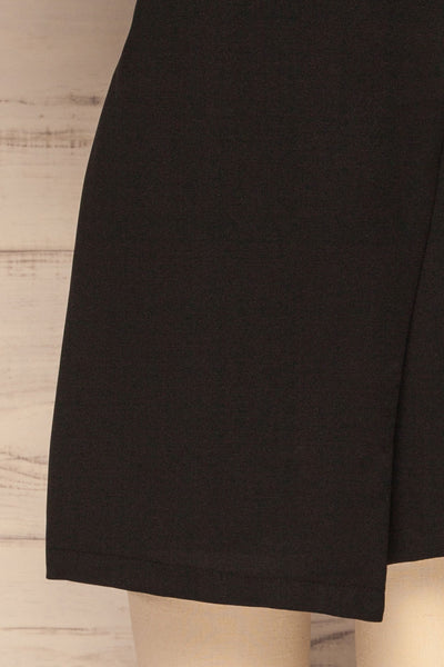 Brescia Black Short Sleeve Wrap Romper skirt | La petite garçonne