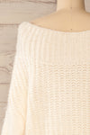 Briansk White Fuzzy Cropped Sweater | La petite garçonne back close-up