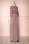 Brielle Lilac Sequin Flare Gown | Robe longue side view | Boutique 1861
