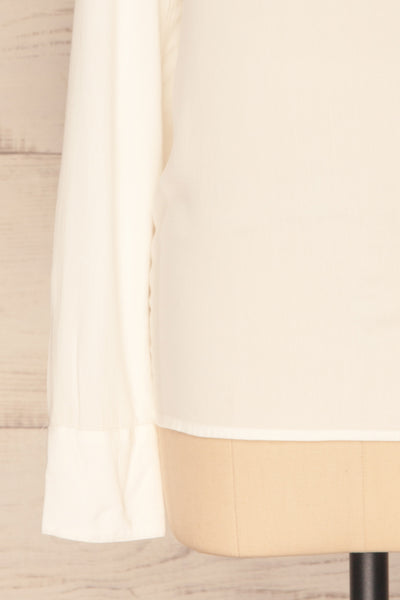 Brienza White Long Sleeved Blouse | SLEEVE CLOSE UP | La Petite Garçonne