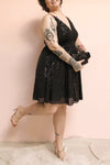 Brigitte Black Plus Size Party Dress | Robe | Boutique 1861 on model