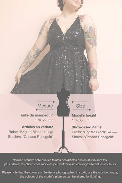 Brigitte Black Plus Size Short Sequin Dress | Boutique 1861 template