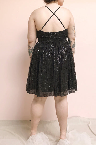 Brigitte Silver Plus Size Party Dress | Robe | Boutique 1861 model back