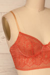 Brisy Orange & Beige Lace & Mesh Bra | La Petite Garçonne Chpt. 2 side close-up