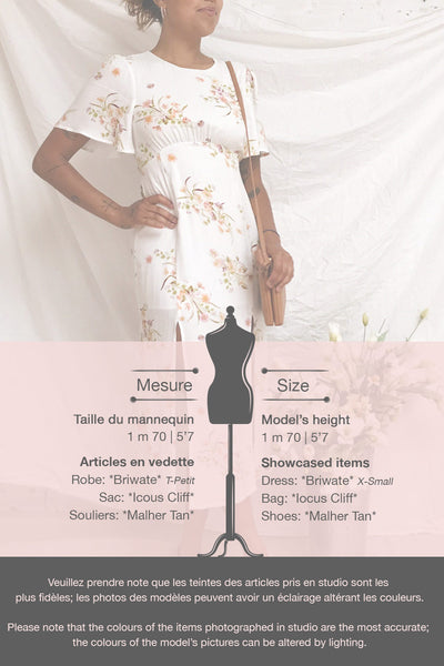 Briwate White Floral Short Sleeve Midi Dress | Boutique 1861 template