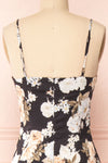 Brooke Black Floral Midi Slip Dress | Boutique 1861 back close-up
