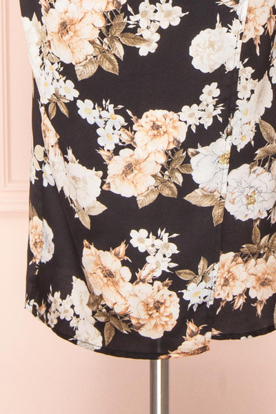 Brooke Black Floral Midi Slip Dress | Boutique 1861 bottom