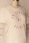 Brunhos Beige "On Sunday we Brunch" T-Shirt | La Petite Garçonne 4