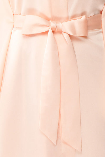 Bryna Blush Pink Satin Kimono | Boudoir 1861 fabric