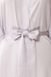 Bryna Grey Satin Kimono | Boudoir 1861 fabric