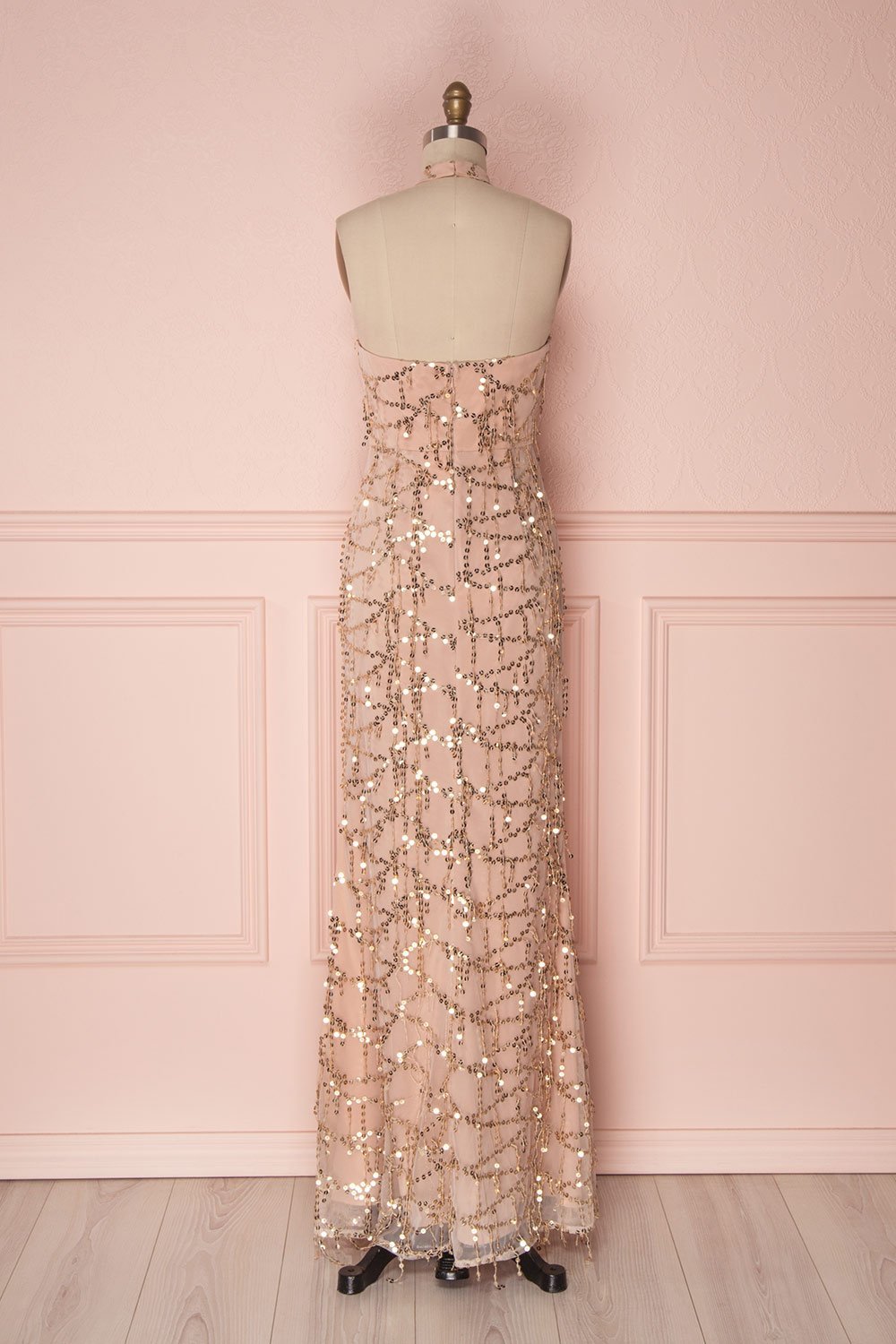 Bryony | Peach Sequins Dress