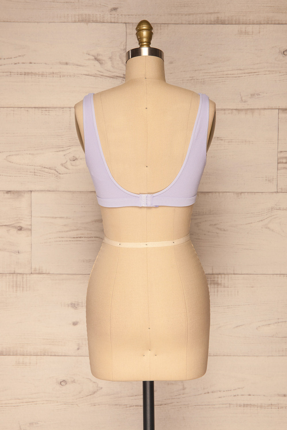 Budva Lilac Stretchable Embossed Bralette | La petite garçonne back view 