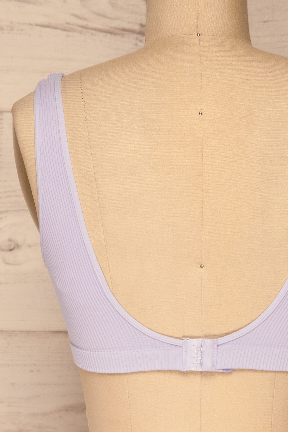 Budva Lilac Stretchable Embossed Bralette | La petite garçonne back close-up