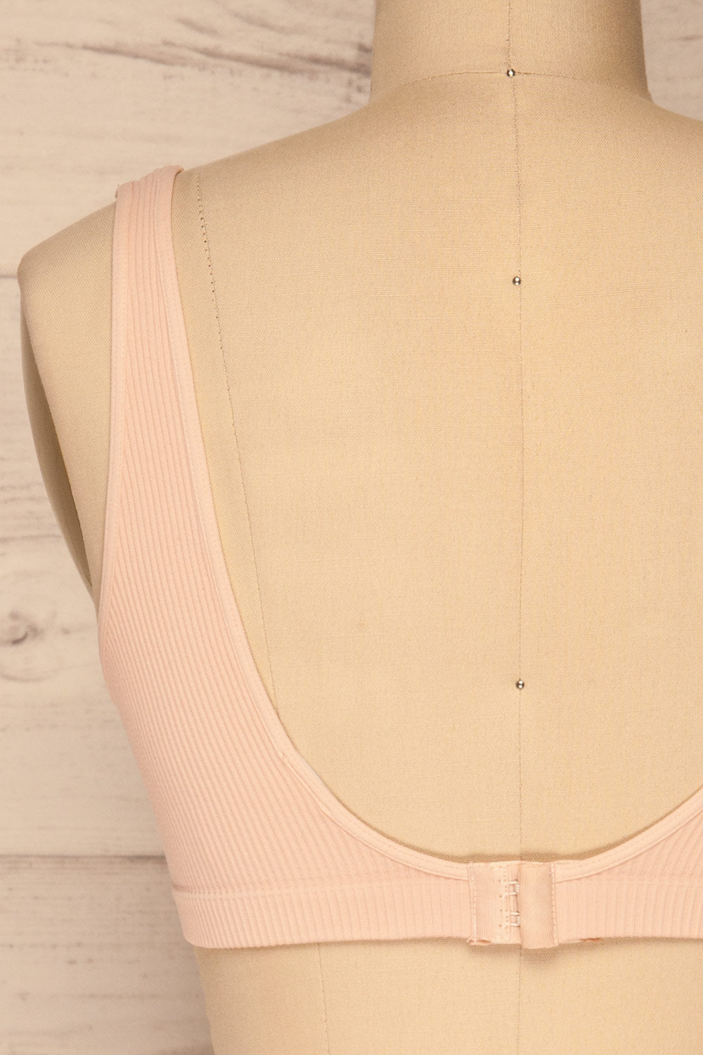 Budva Pink Stretchable Embossed Bralette | La petite garçonne back close-up