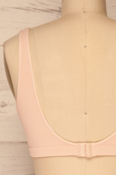 Budva Pink Stretchable Embossed Bralette | La petite garçonne back close-up