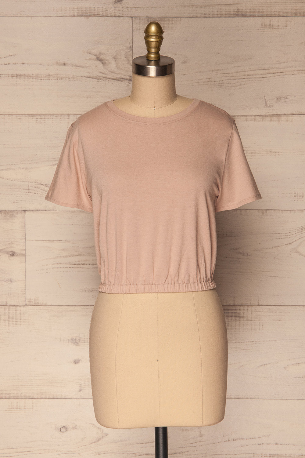 Buk Beige Cropped T-Shirt w Elastic Waist | La Petite Garçonne 1