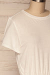 Buk Blanc White Cropped T-Shirt w Elastic Waist | La Petite Garçonne 4
