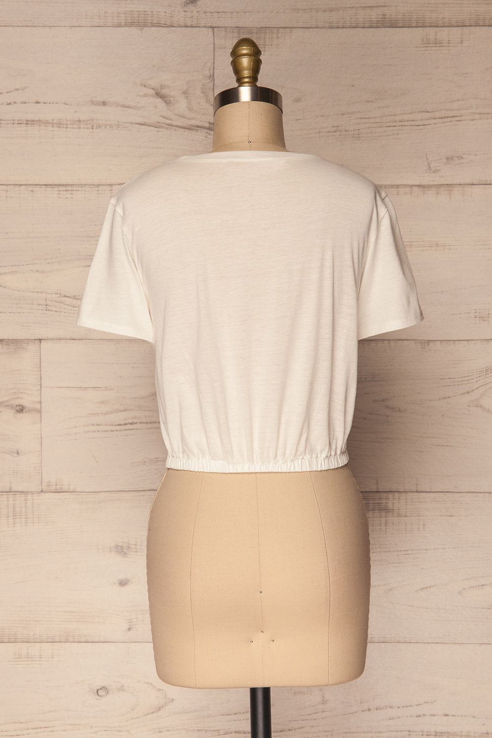 Buk Blanc White Cropped T-Shirt w Elastic Waist | La Petite Garçonne 5