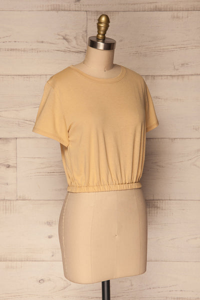 Buk Jaune Yellow Cropped T-Shirt w Elastic Waist | La Petite Garçonne 3