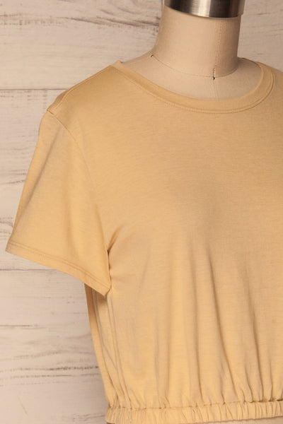 Buk Jaune Yellow Cropped T-Shirt w Elastic Waist | La Petite Garçonne 4