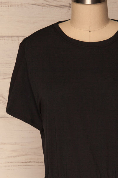 Buk Noir Black Cropped T-Shirt w Elastic Waist | La Petite Garçonne 2