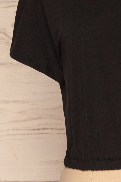 Buk Noir Black Cropped T-Shirt w Elastic Waist | La Petite Garçonne 7