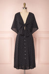 Bunna Night Black & White Polka Dot Midi Dress | Boutique 1861